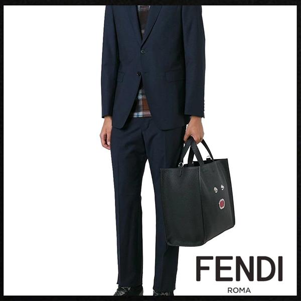 【FENDI】Black Leather Toteバック 送料/関税込100937